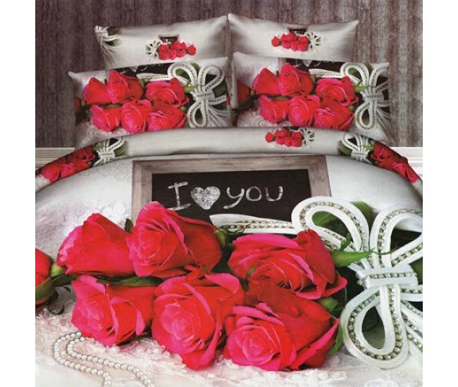 Lenjerie de pat digital print 3d (love 2)